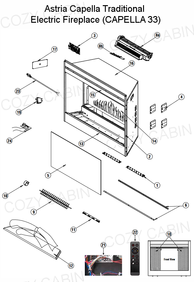 Astria Capella Traditional Electric Fireplace (CAPELLA 33) (CAPELLA33
